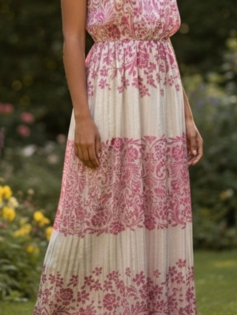 Savanna Jane maxi dress with vibrant pink floral pattern